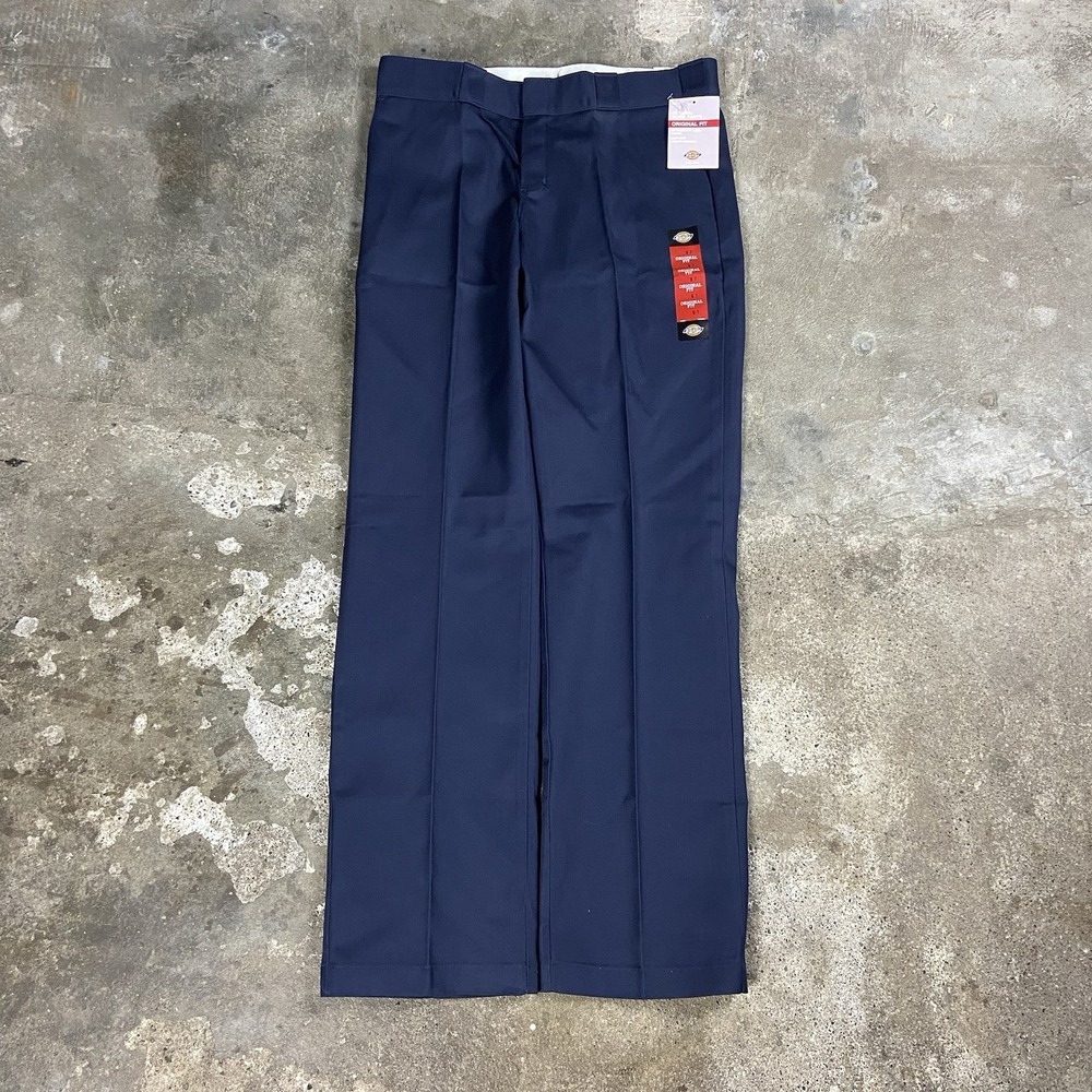 NWT Dickies 774 Original Fit Chino Pants Women's Size 8T Navy Blue Pleated Work